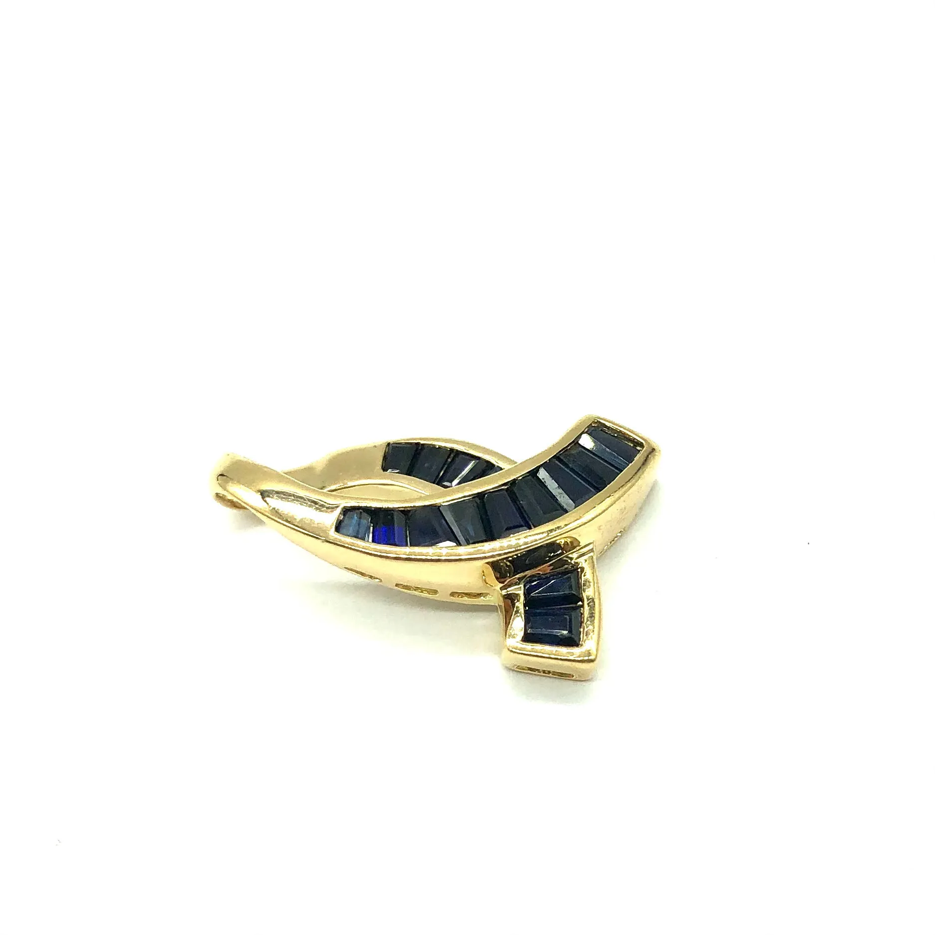 14k Gold & Sapphire Slide Pendant