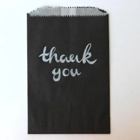 24 black chalkboard glassine lined paper bags