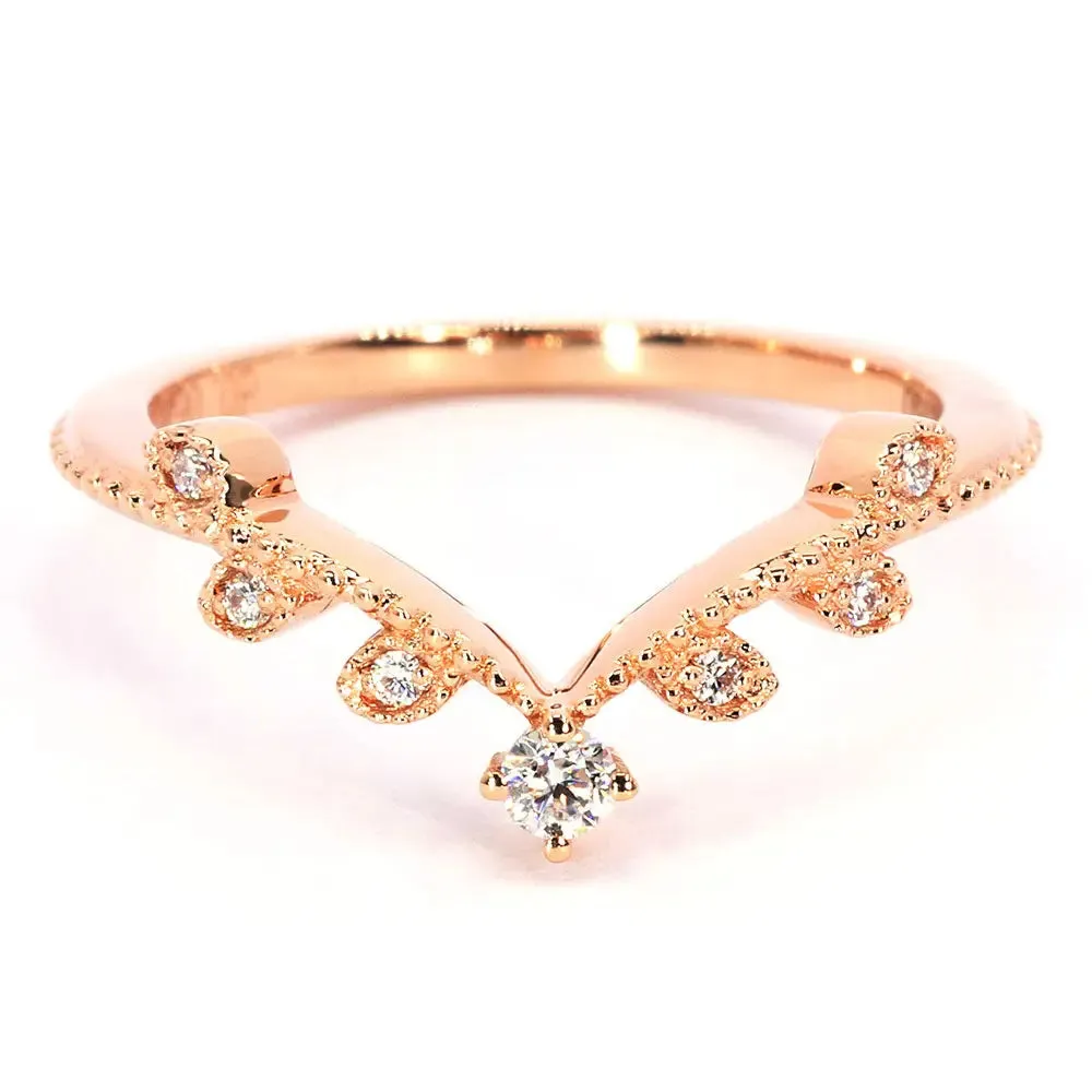 [As-Is] Tiara Milgrain Wedding Ring in 18K Rose Gold