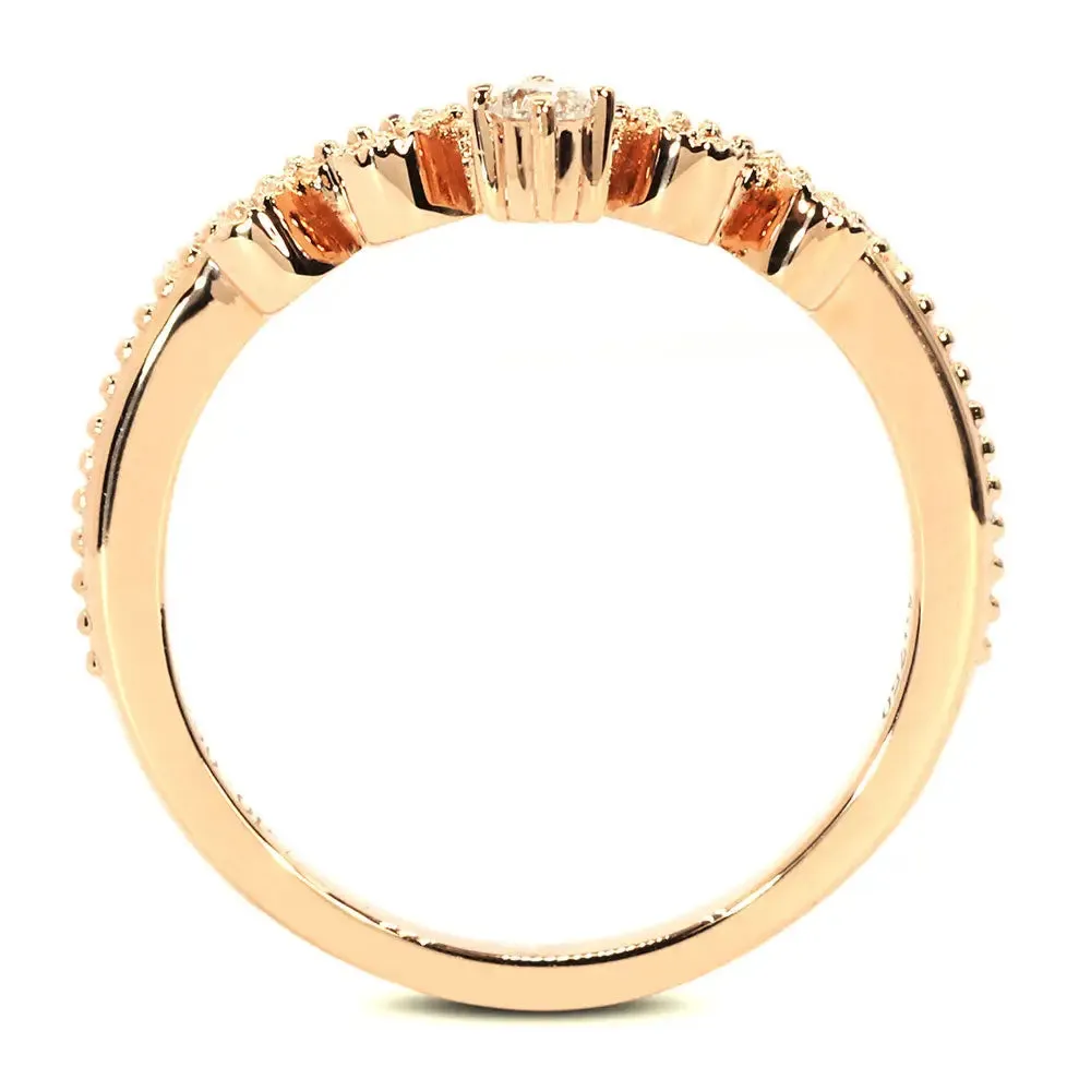 [As-Is] Tiara Milgrain Wedding Ring in 18K Rose Gold
