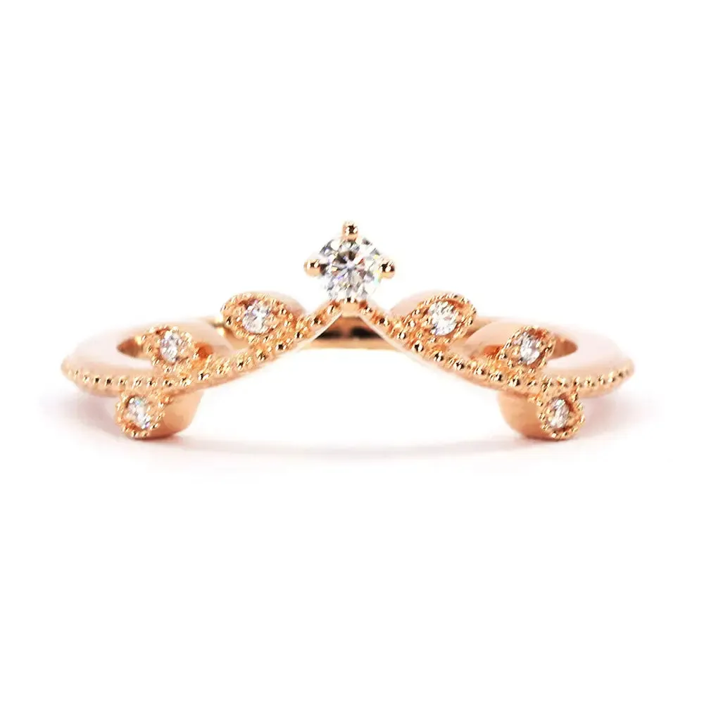 [As-Is] Tiara Milgrain Wedding Ring in 18K Rose Gold
