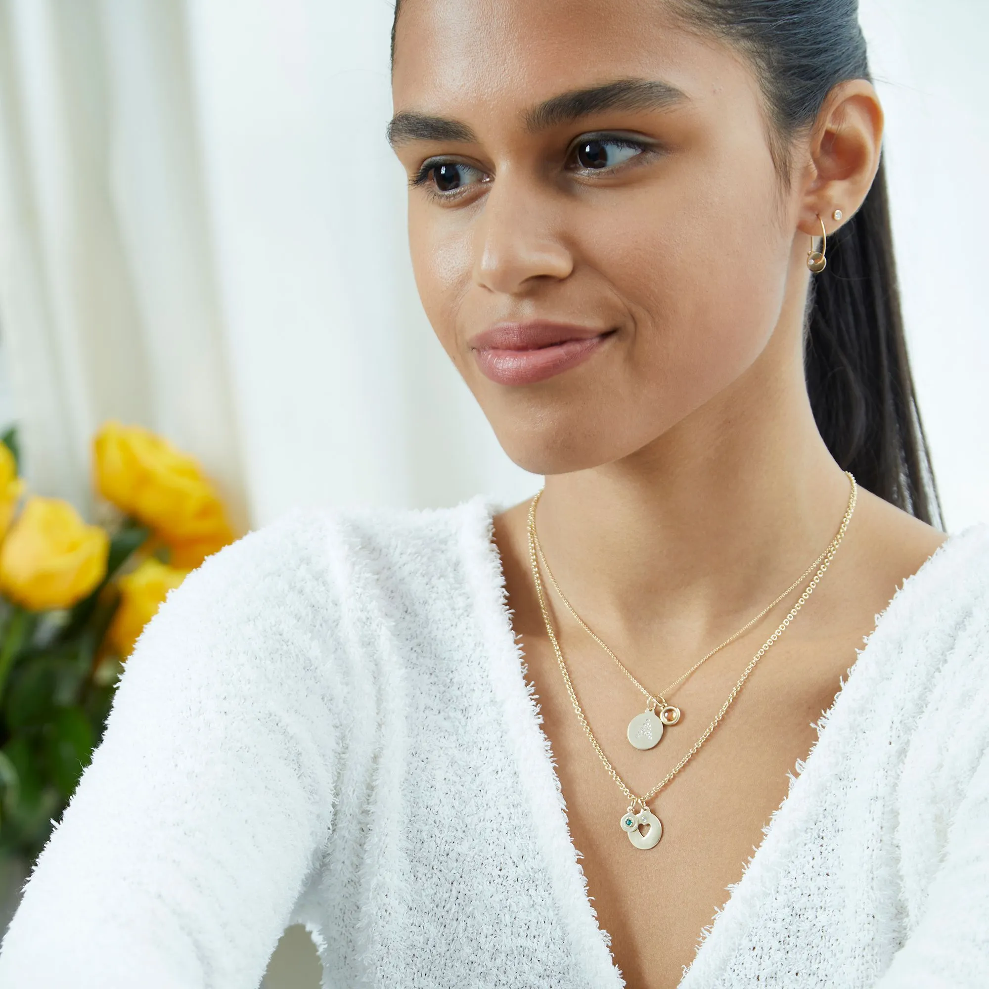 Birthstone Mini Disk Charm With Alexandrite