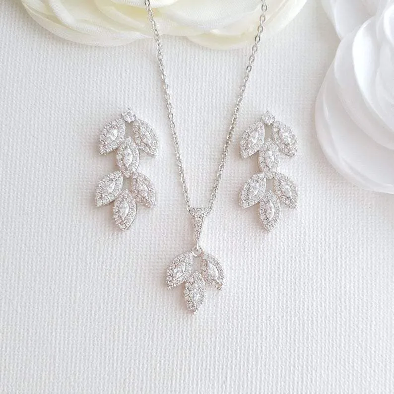 Crystal Wedding Jewelry Set-Abby