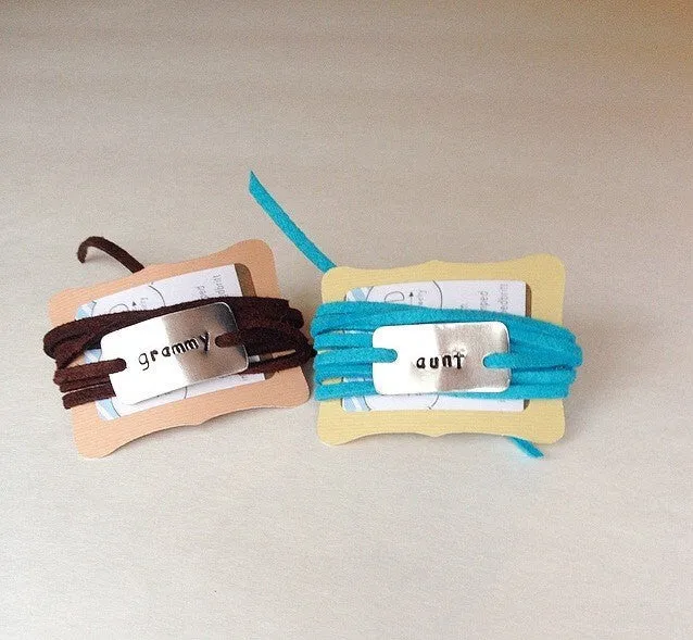 Custom Family Member Wrap Bracelet, aunt, godmother, grandma etc..
