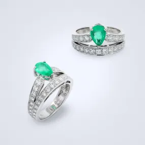 Emerald Tiara Diamond Ring