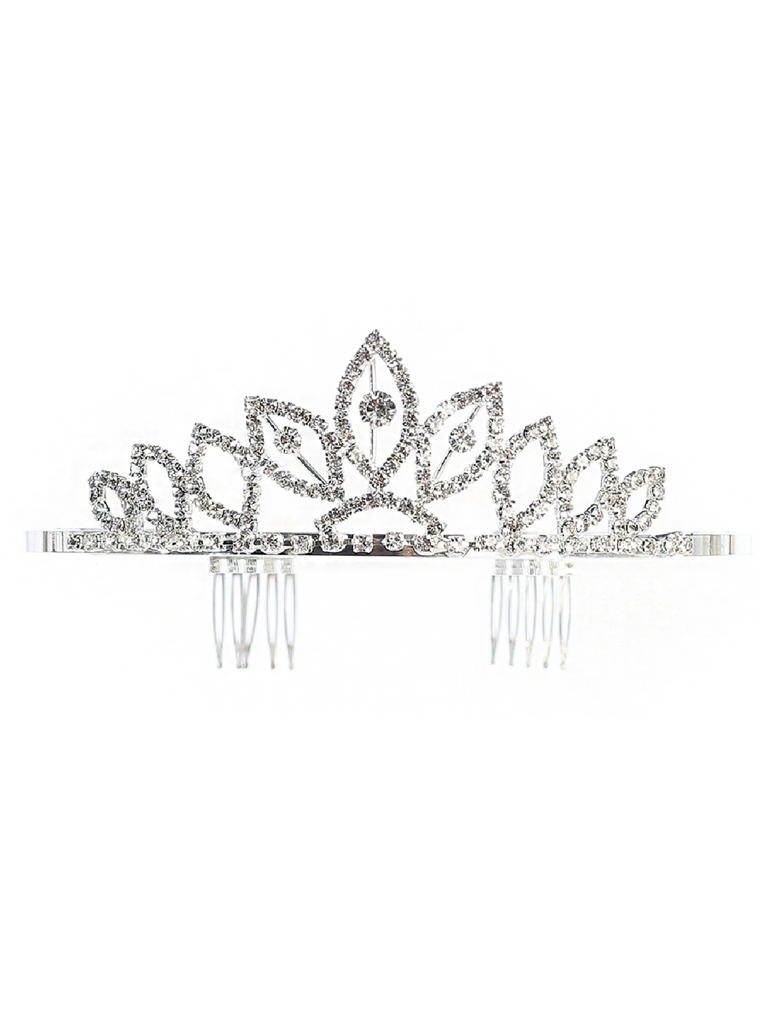 Girls Multi Color Leaf Pattern Rhinestone Wedding Pageant Tiara