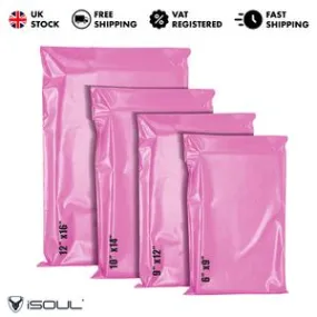 iSOUL 60 Mixed Size Mailing Bags Self-Seal Closure Postage Bags Envelopes for Posting Clothes, Tempered Proof, and Secure Medium Postal Packaging Bags