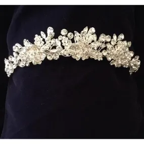 Lavish Foliage Crystal Tiara