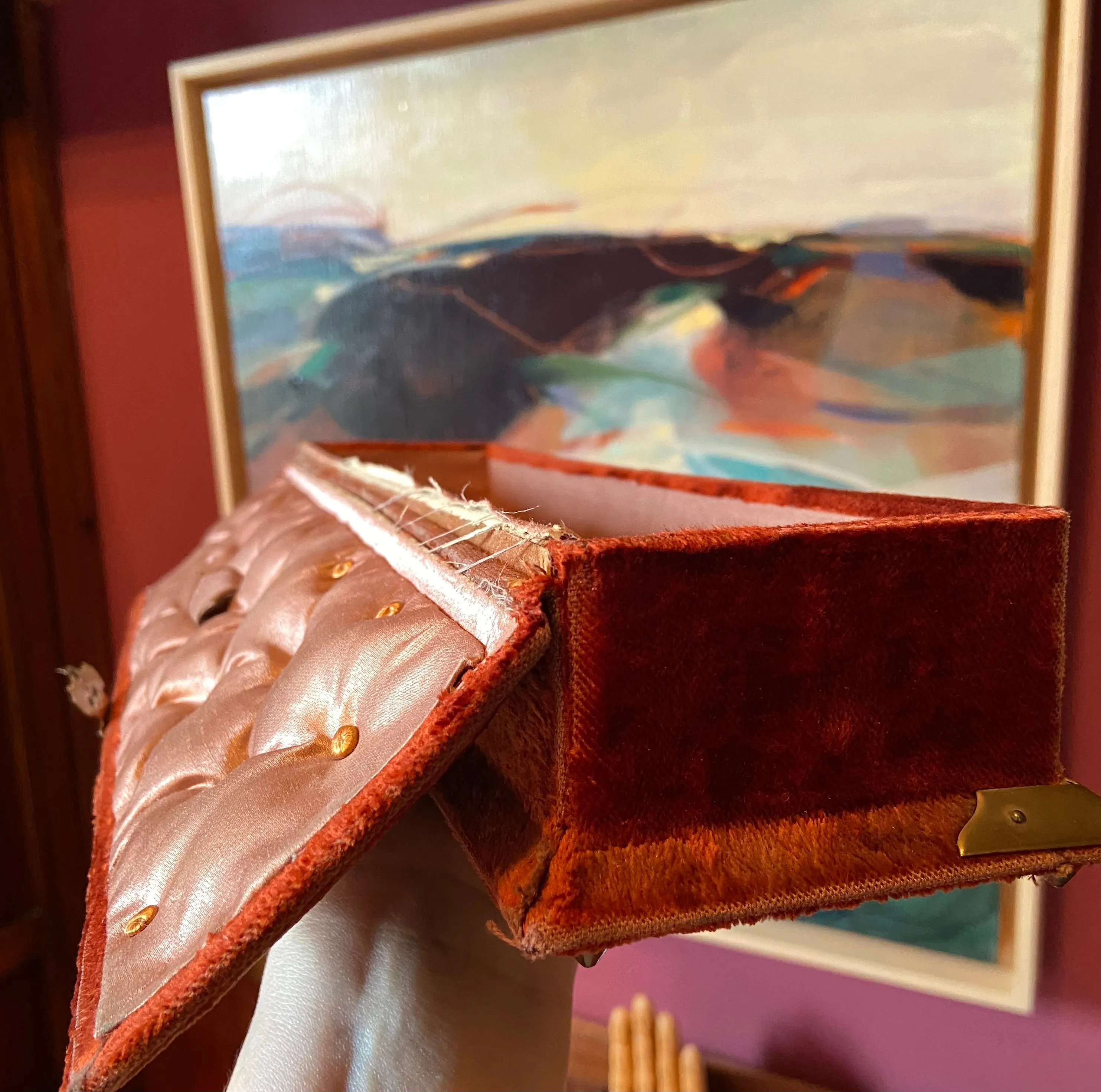 Napoleon III Velvet Jewelry Box