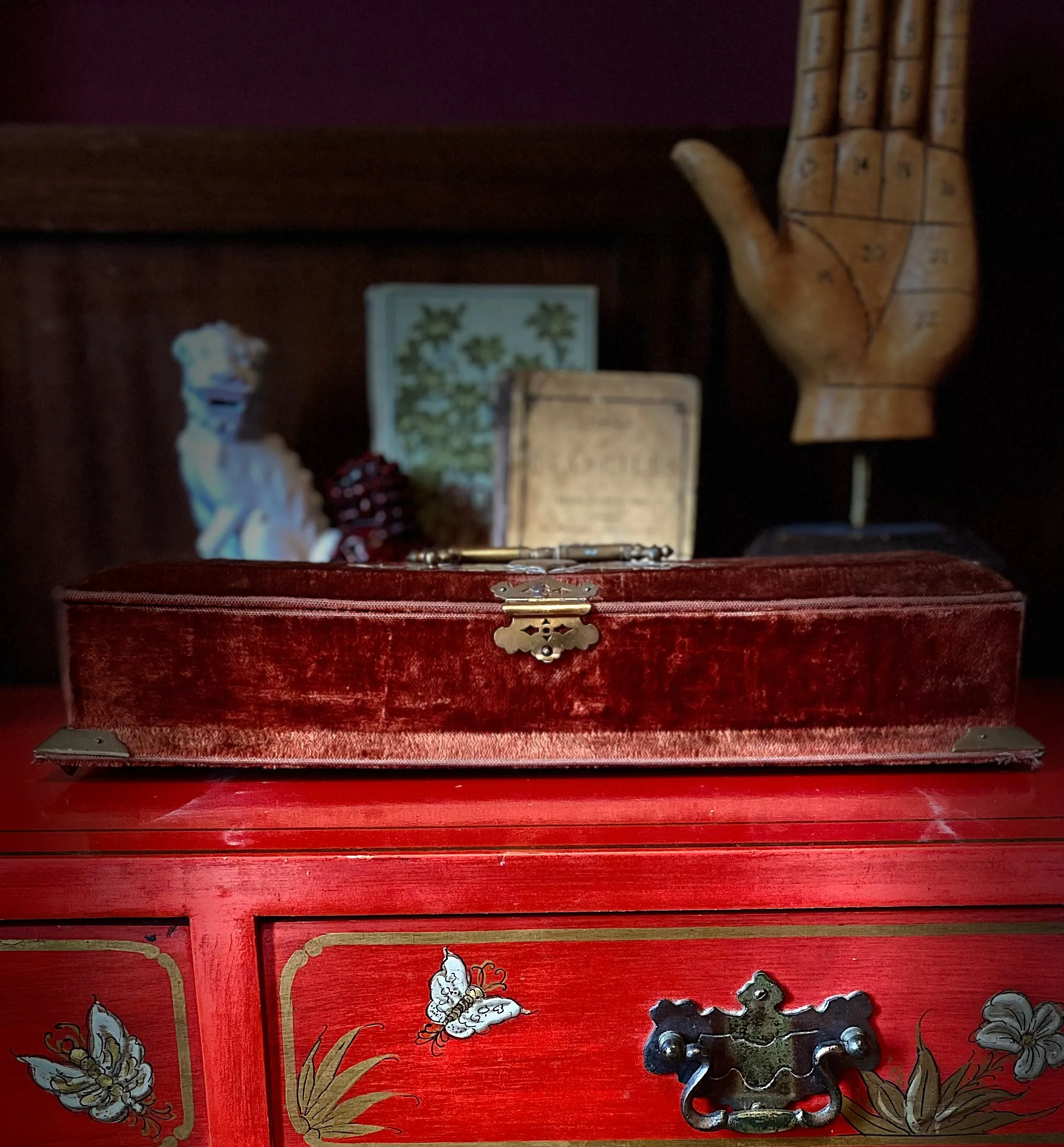 Napoleon III Velvet Jewelry Box