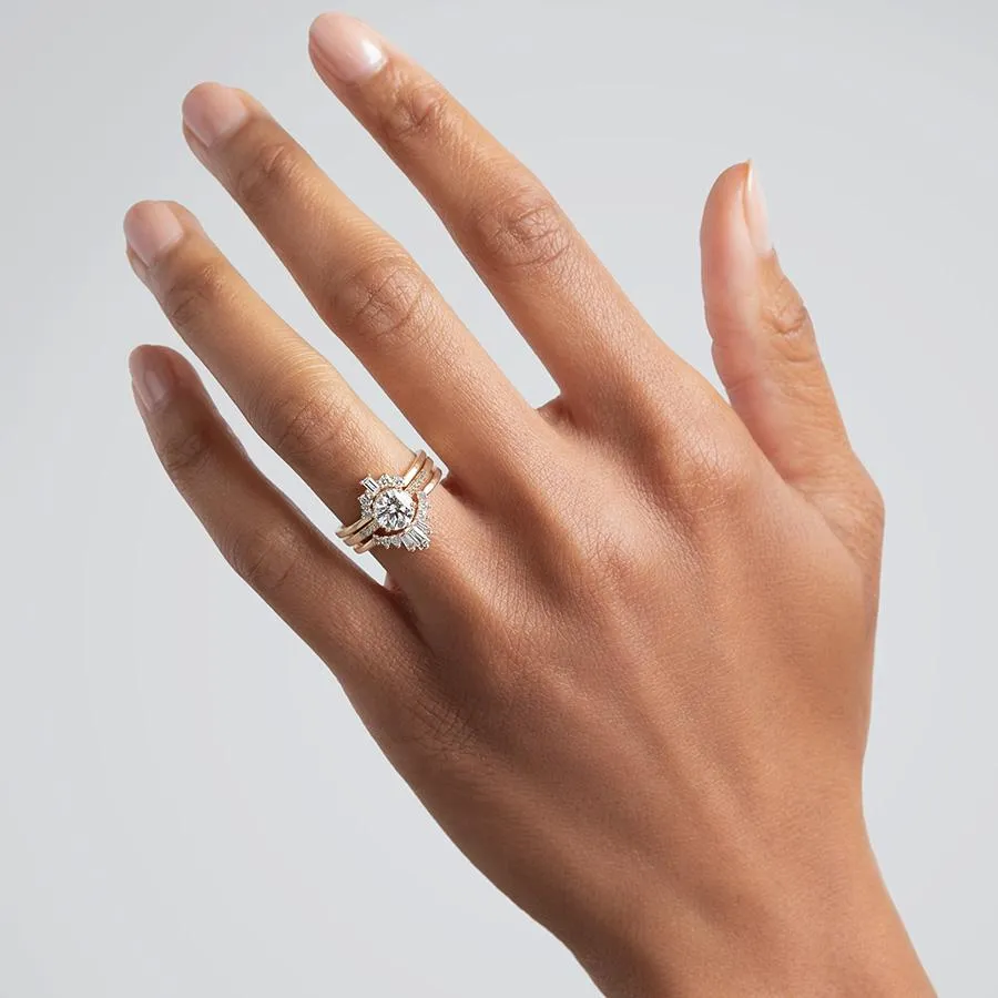 Petite Baguette Tiara Band - 14k Gold & White Diamond