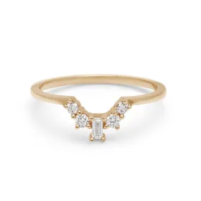 Petite Baguette Tiara Band - 14k Gold & White Diamond