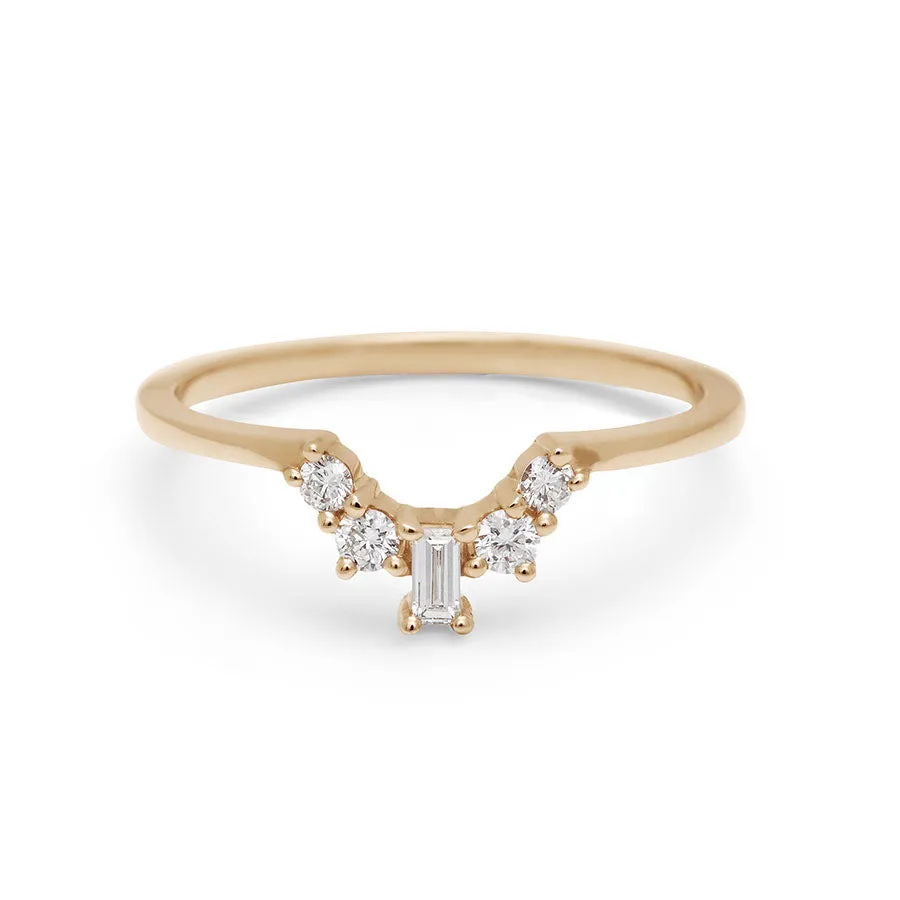 Petite Baguette Tiara Band - 14k Gold & White Diamond