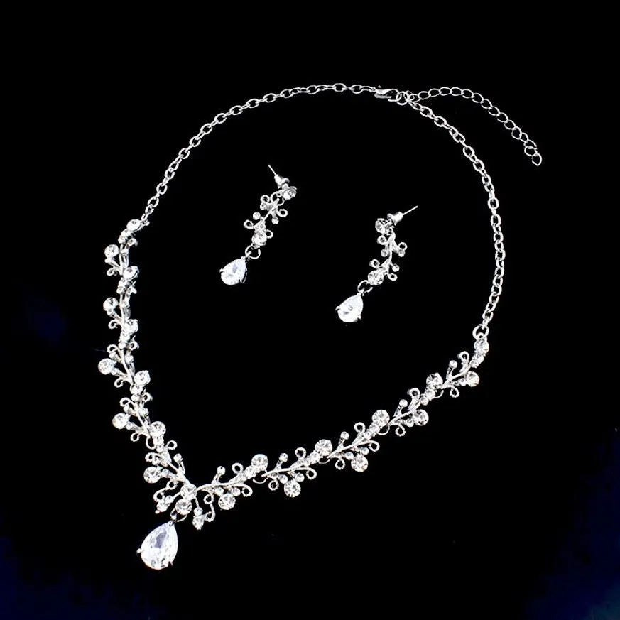 "Brianna" - Bridal 3-Piece Jewelry Set With Tiara - Available in Gold and Silver