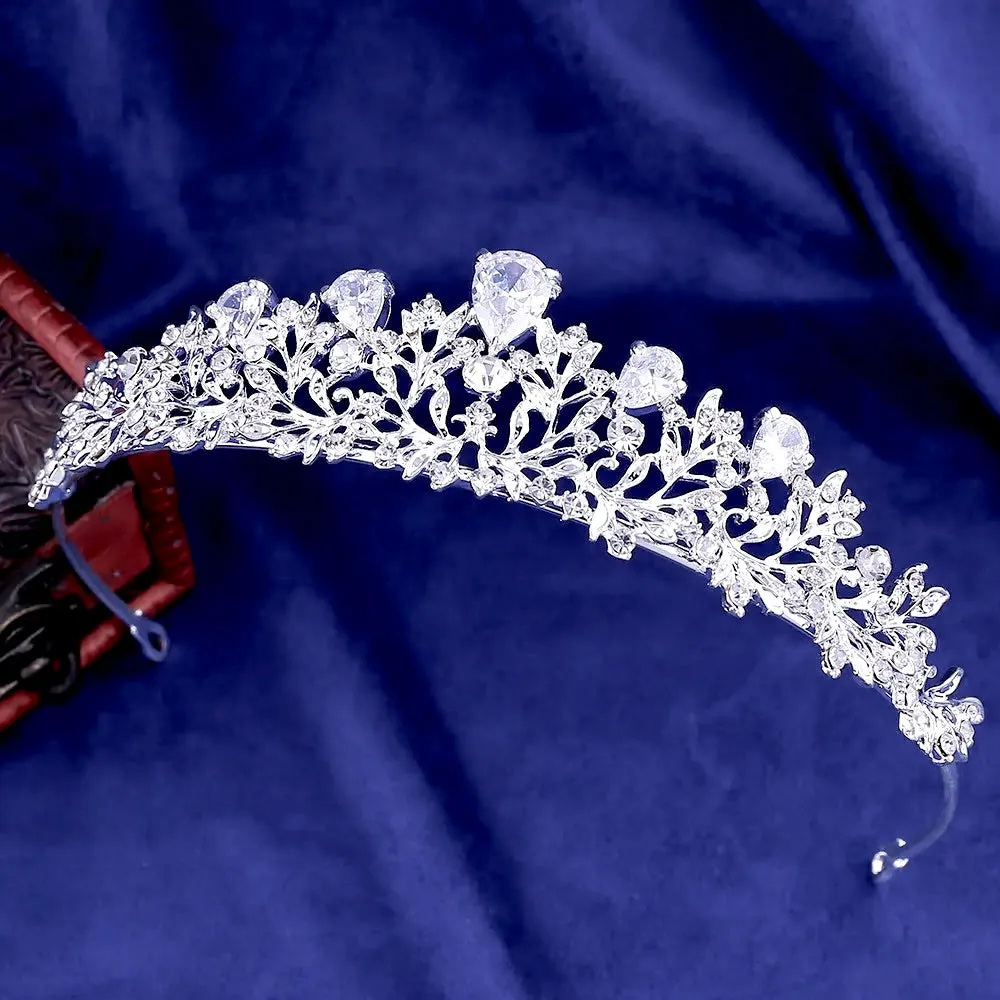 "Brianna" - Bridal 3-Piece Jewelry Set With Tiara - Available in Gold and Silver