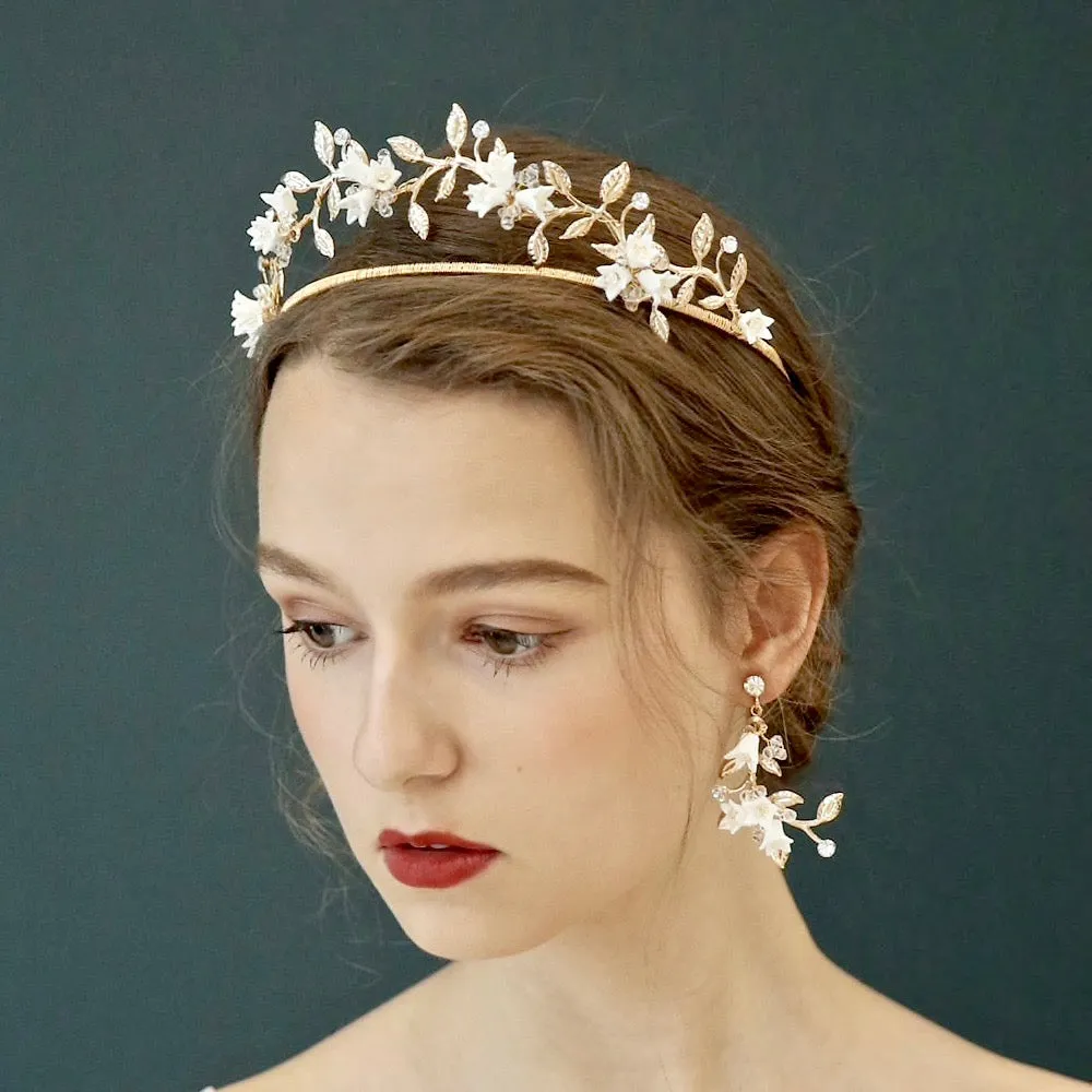 "Calais" - Gold Bridal Double Tiara