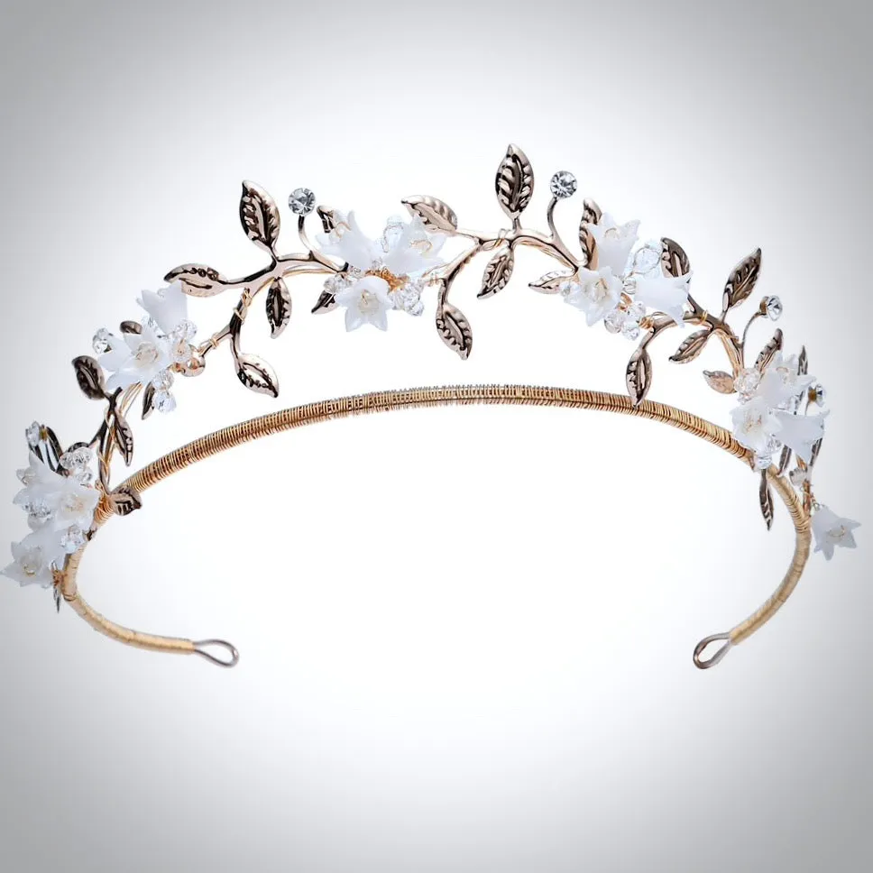 "Calais" - Gold Bridal Double Tiara