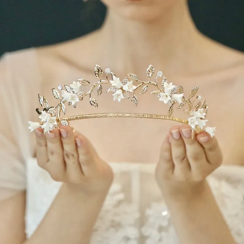 "Calais" - Gold Bridal Double Tiara
