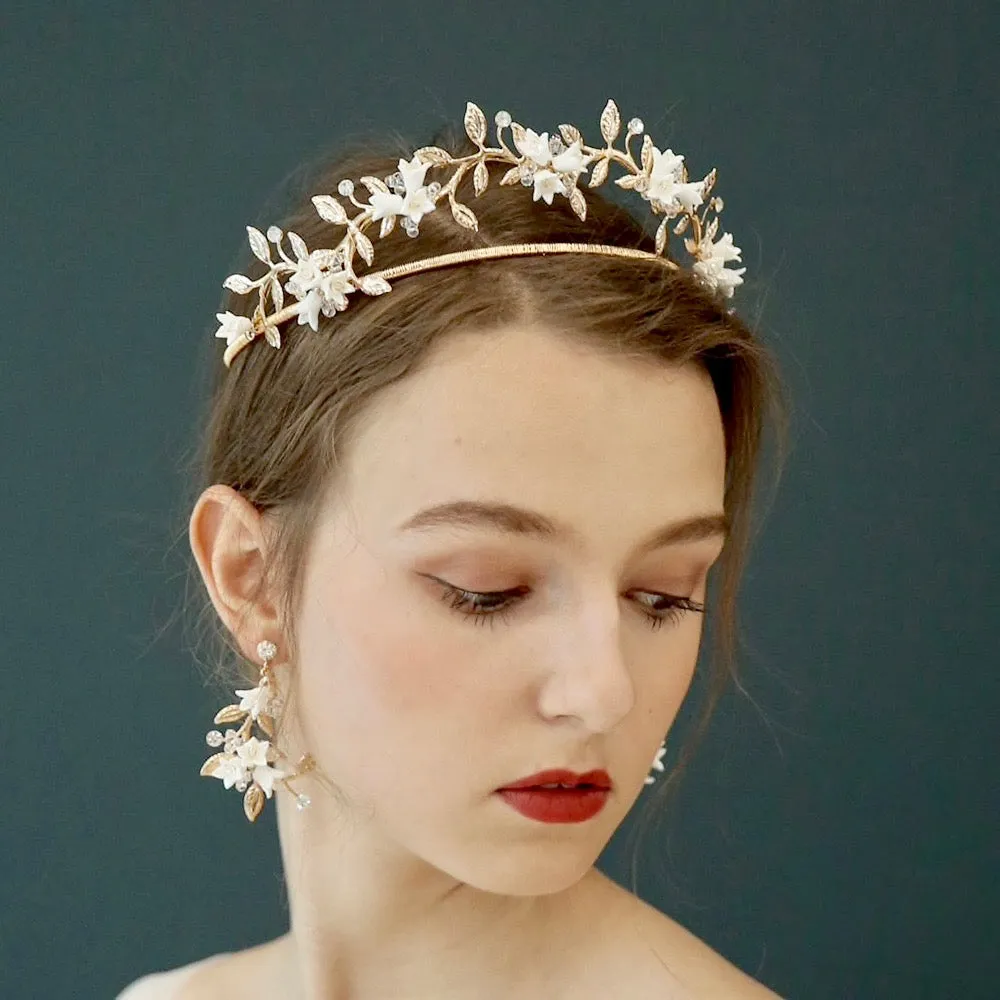 "Calais" - Gold Bridal Double Tiara