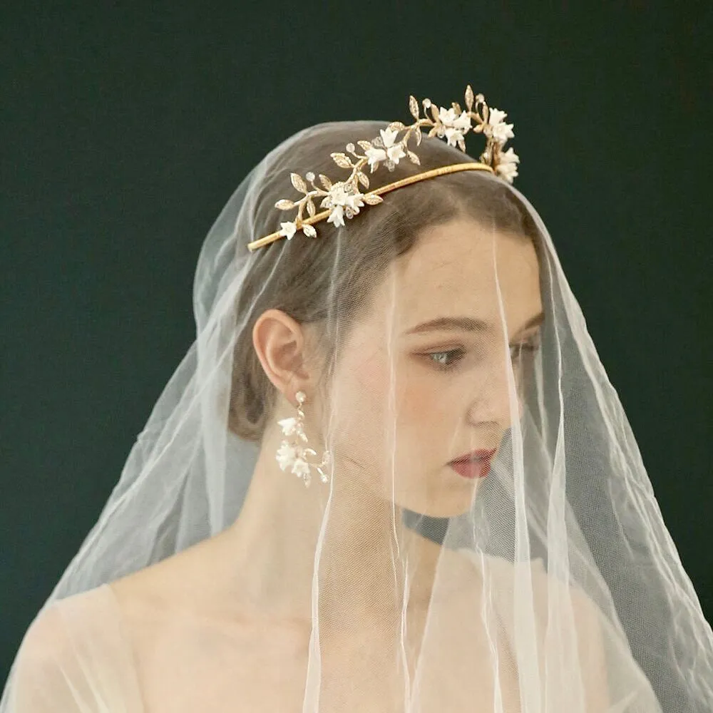 "Calais" - Gold Bridal Double Tiara
