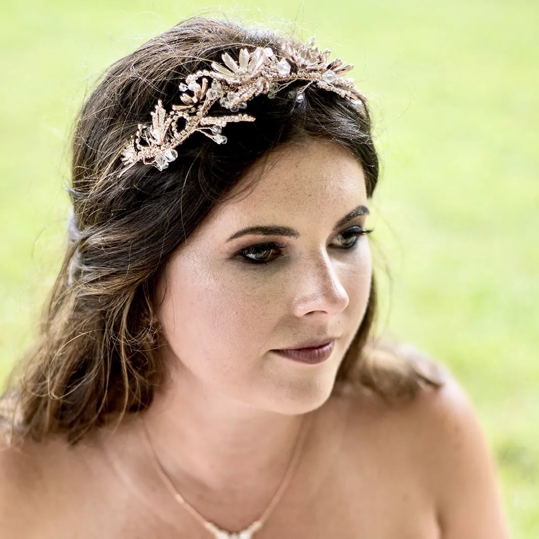 "Celine" - Floral Bridal Hair Accessory - Available in Yellow Gold and Rose Gold