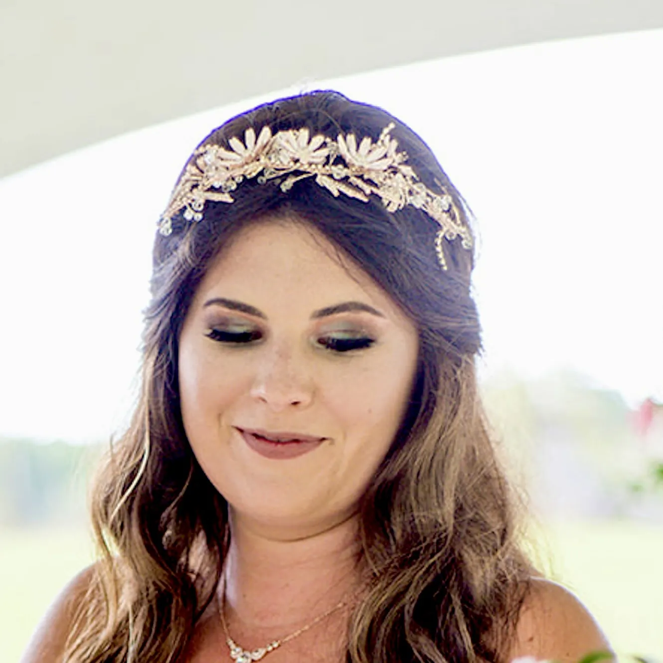 "Celine" - Floral Bridal Hair Accessory - Available in Yellow Gold and Rose Gold