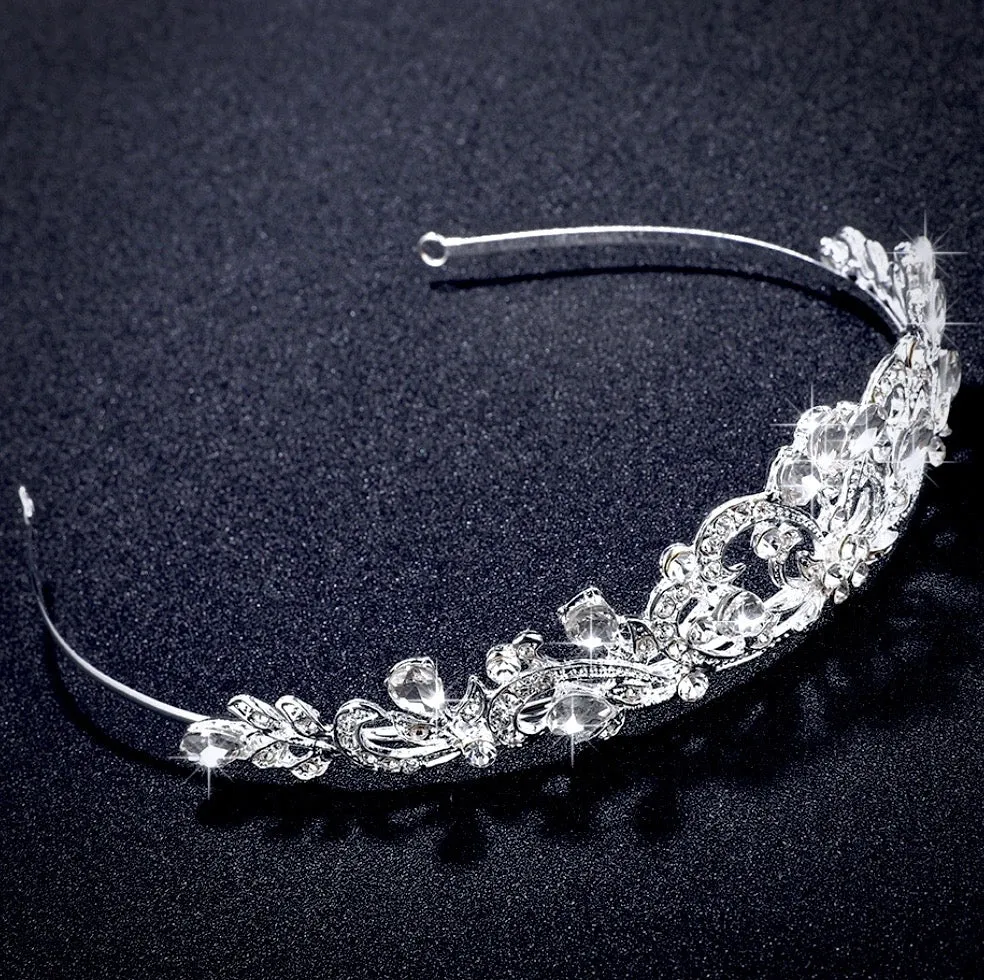 "Chantelle" - Rhinestone Bridal Tiara - Available in Silver and Yellow Gold
