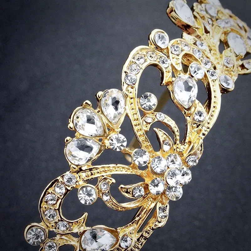 "Chantelle" - Rhinestone Bridal Tiara - Available in Silver and Yellow Gold