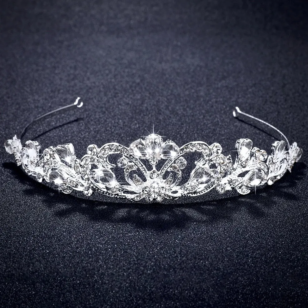 "Chantelle" - Rhinestone Bridal Tiara - Available in Silver and Yellow Gold