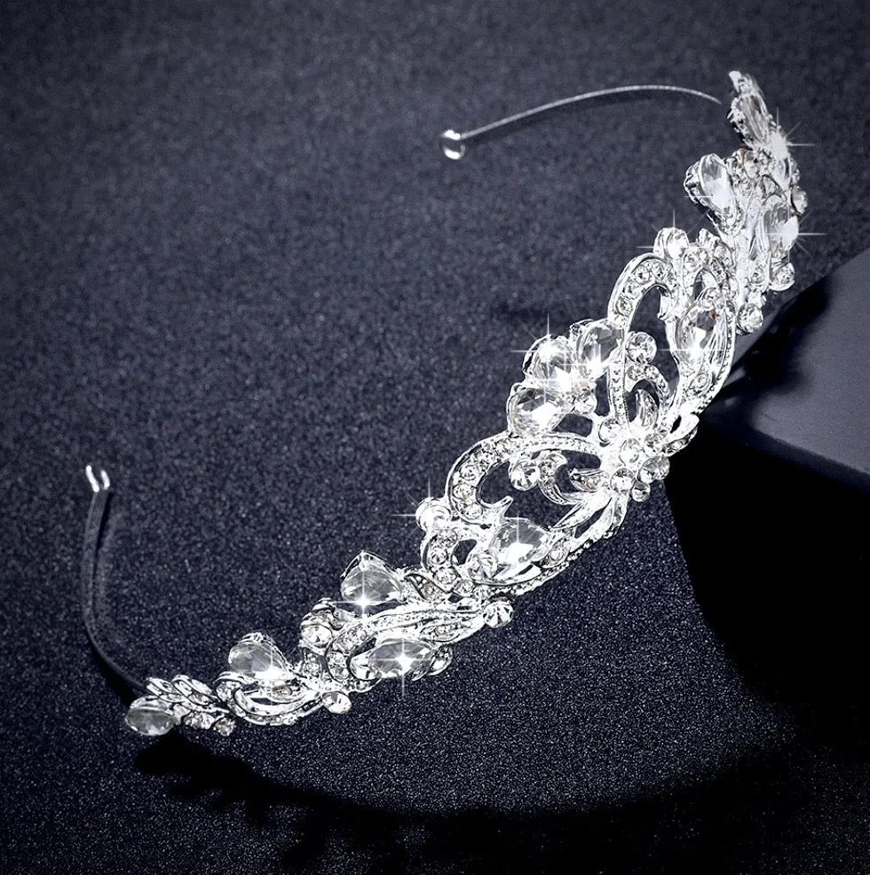 "Chantelle" - Rhinestone Bridal Tiara - Available in Silver and Yellow Gold