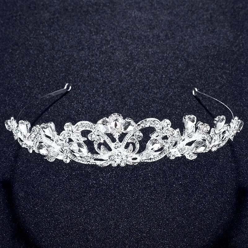 "Chantelle" - Rhinestone Bridal Tiara - Available in Silver and Yellow Gold