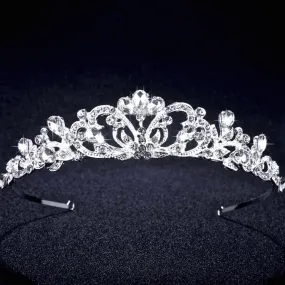 "Chantelle" - Rhinestone Bridal Tiara - Available in Silver and Yellow Gold