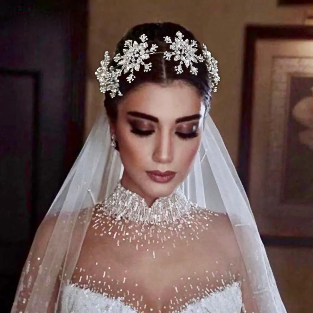 "Eira" - Winter Snowflake Bridal Headband