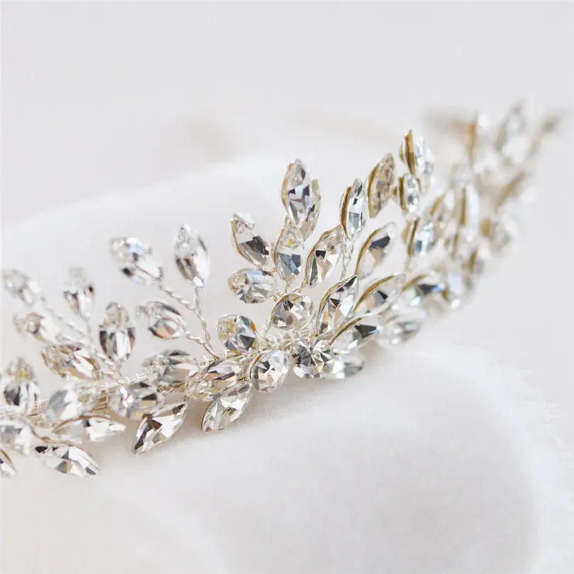 "Loralee" -  Cubic Zirconia Wedding Tiara - Available in Silver and Gold