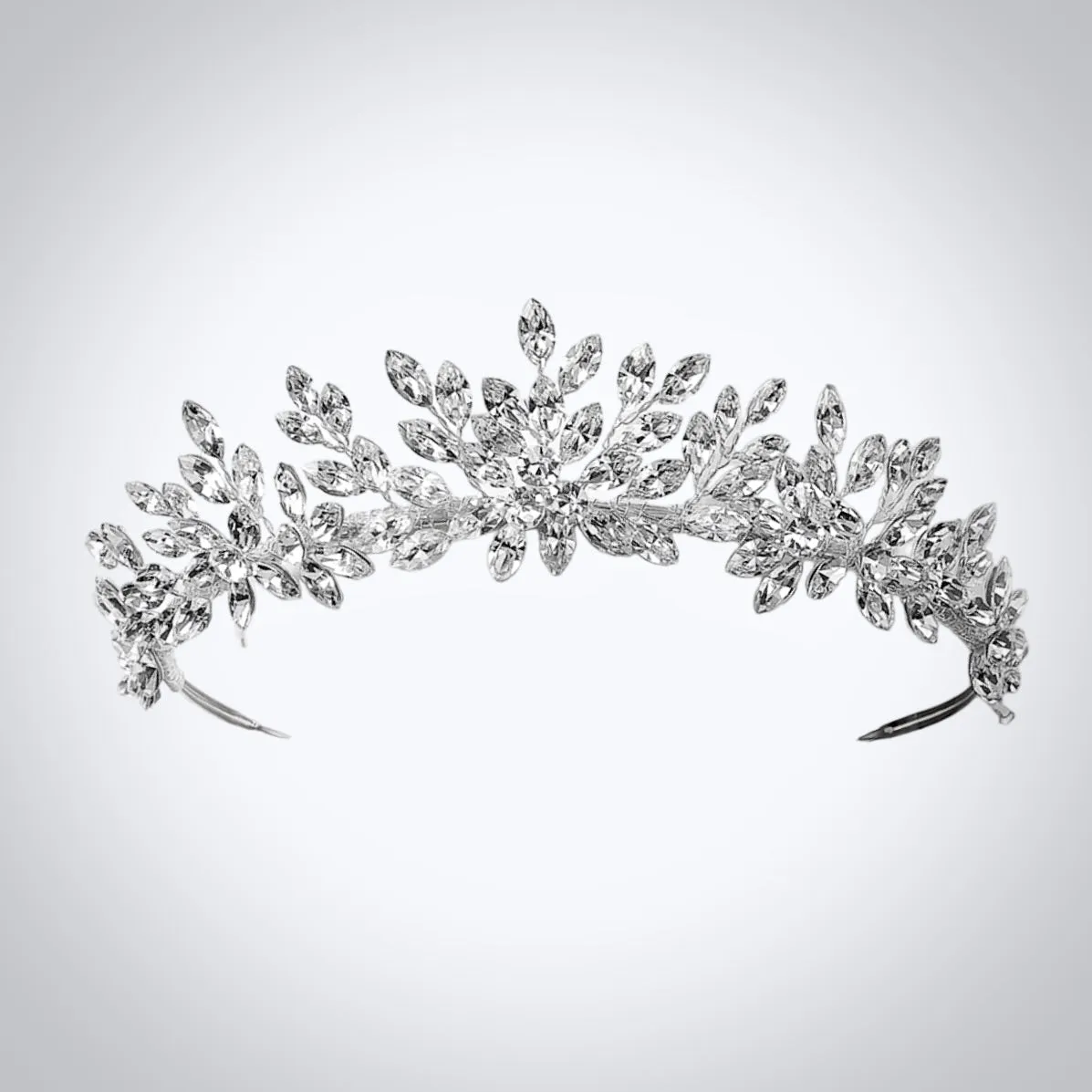"Loralee" -  Cubic Zirconia Wedding Tiara - Available in Silver and Gold