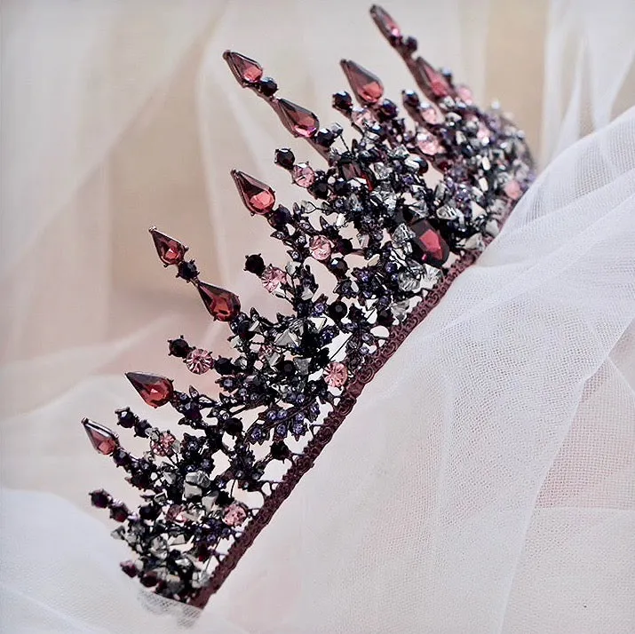 "Marquessa" - Victorian Gothic Red Bridal Tiara