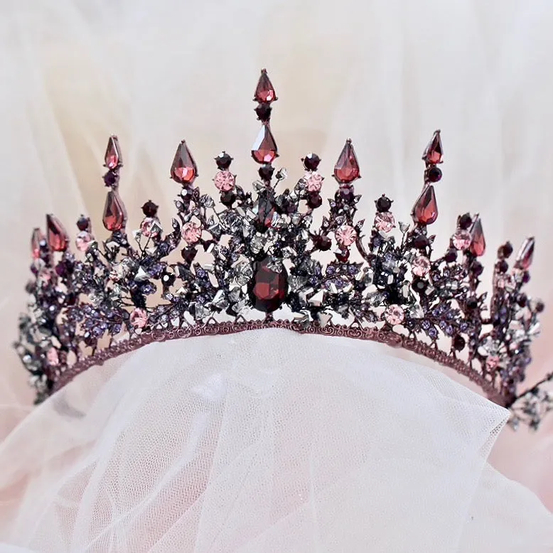 "Marquessa" - Victorian Gothic Red Bridal Tiara