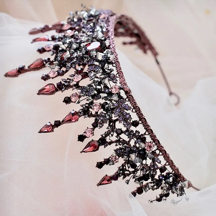 "Marquessa" - Victorian Gothic Red Bridal Tiara