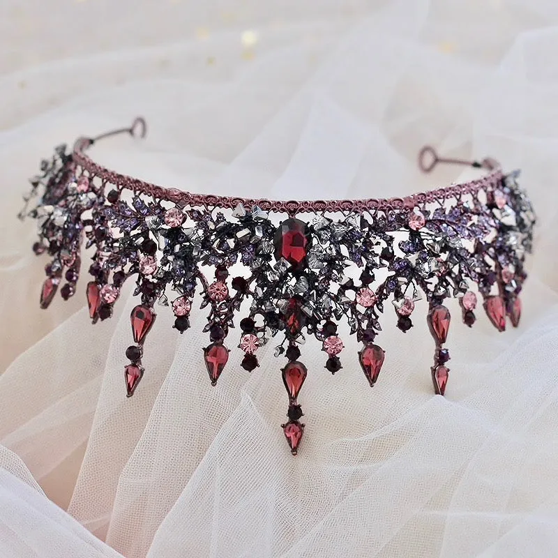 "Marquessa" - Victorian Gothic Red Bridal Tiara