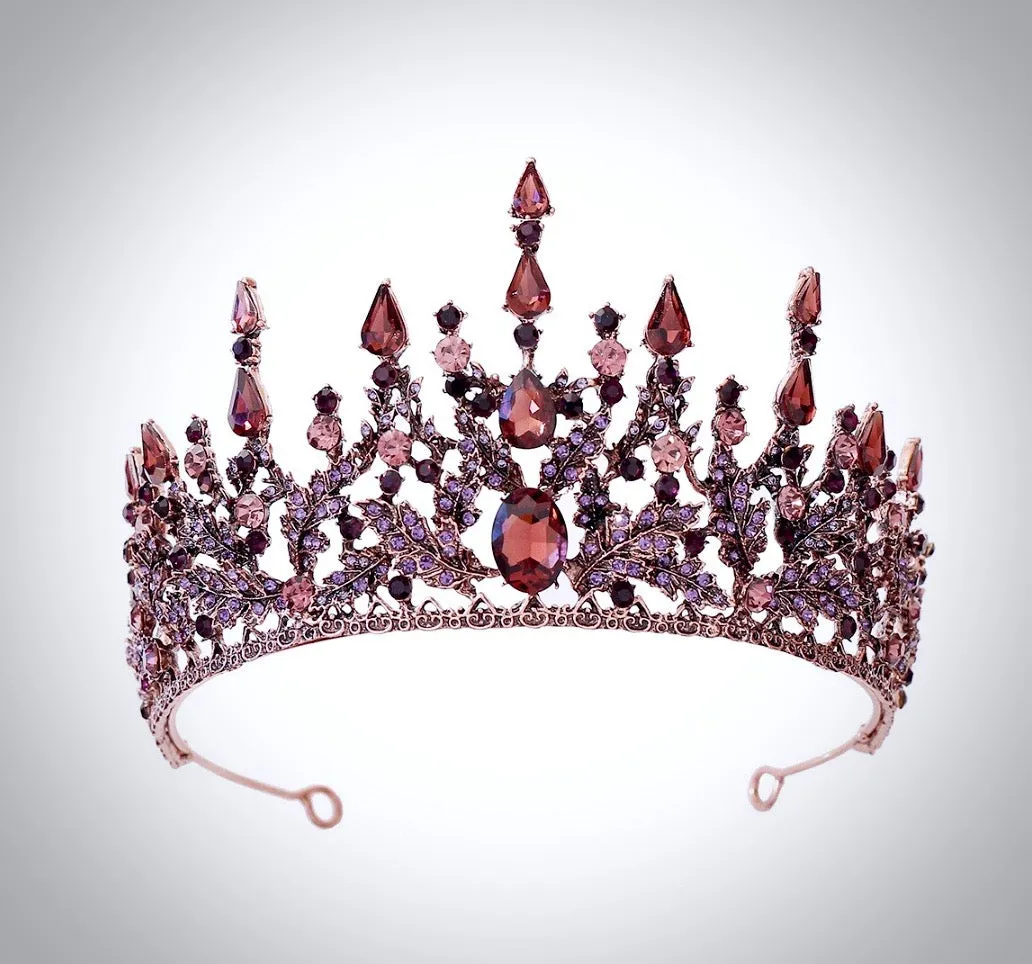 "Marquessa" - Victorian Gothic Red Bridal Tiara
