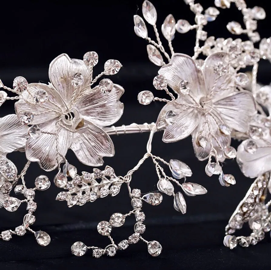 "Somerset" - Pearl and Crystal Bridal Headband - Available in Gold and Silver