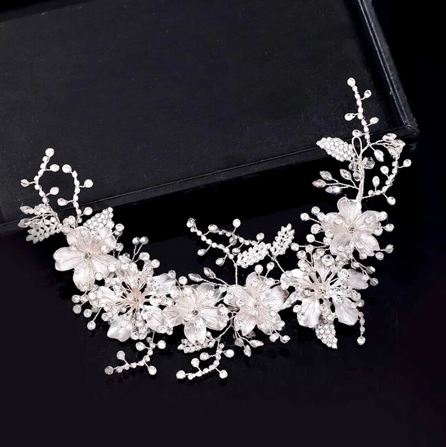 "Somerset" - Pearl and Crystal Bridal Headband - Available in Gold and Silver