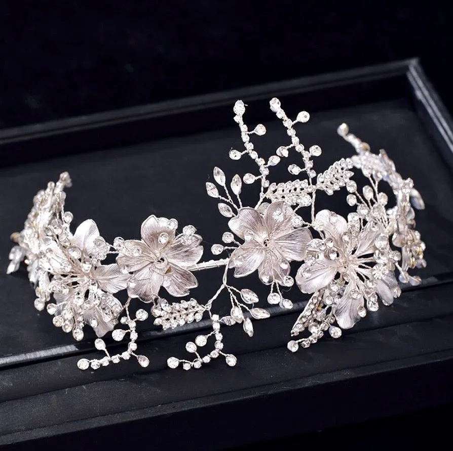 "Somerset" - Pearl and Crystal Bridal Headband - Available in Gold and Silver