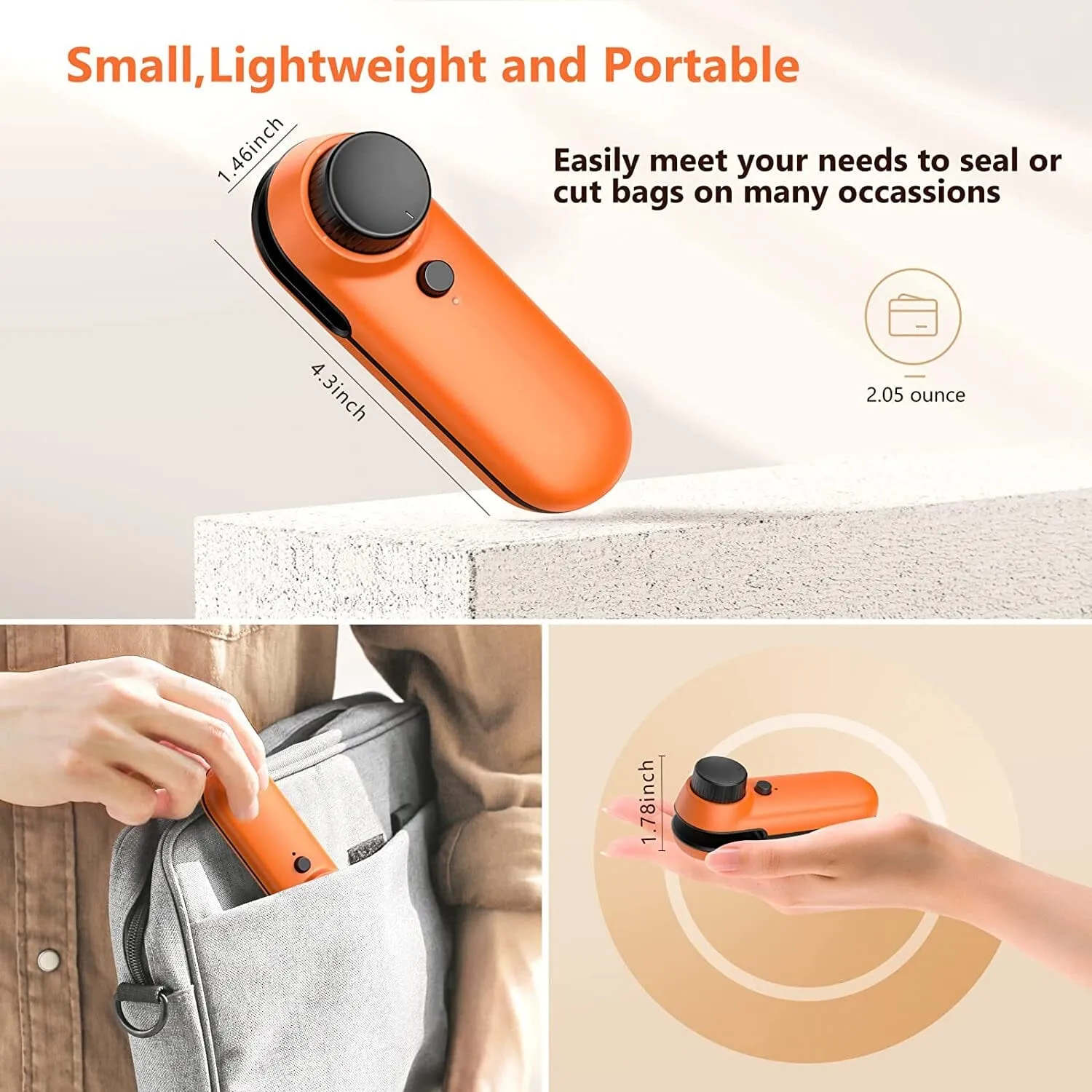 Rechargeable 2-in-1 Bag Mini Heat Sealer