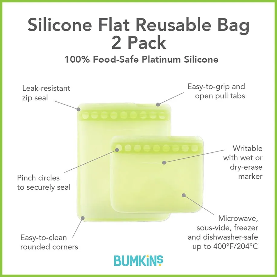 Reusable Silicone Freezer Bags - Zip-Lock Food Storage Bags | Bumkins