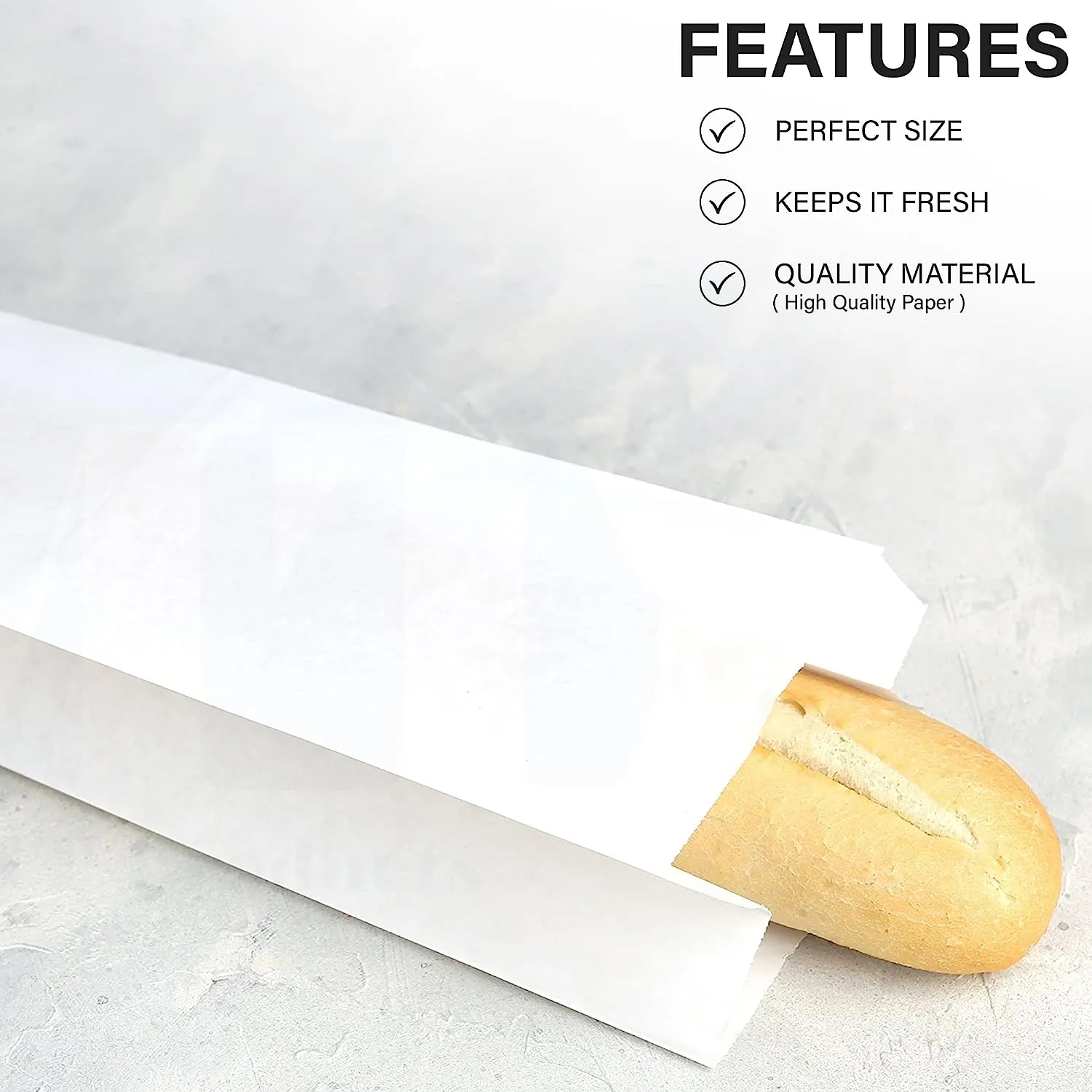 Single White Bread Stick Bags - Pack of 500