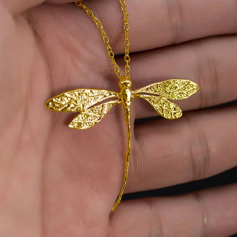 Sterling Silver Dragonfly Necklace Open Work Dragon Fly Pendant Dragonfly Jewelry  Insect Jewelry