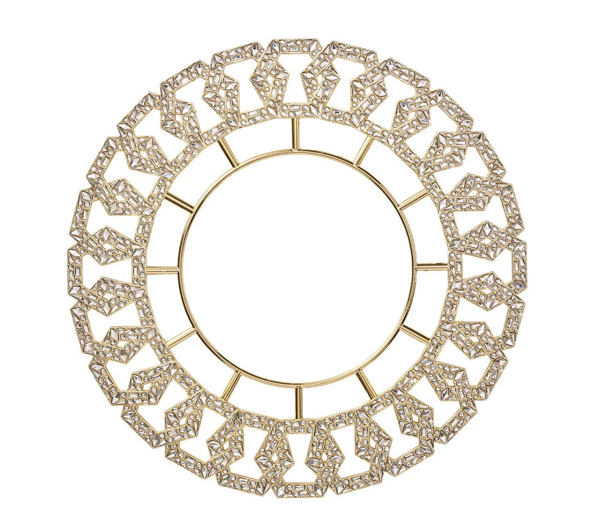 Tiara Charger in Gold & Crystal, Set of 2