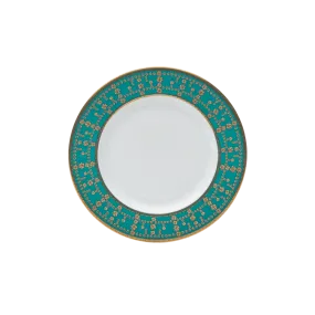 Tiara Peacock Blue & Gold Bread & Butter Plate